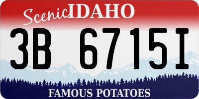 ID license plate 3B6715I