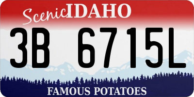 ID license plate 3B6715L