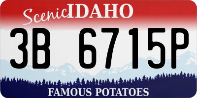 ID license plate 3B6715P