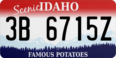 ID license plate 3B6715Z