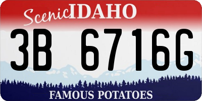 ID license plate 3B6716G