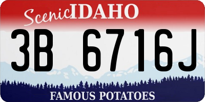 ID license plate 3B6716J