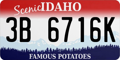 ID license plate 3B6716K