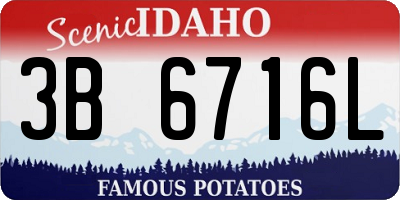 ID license plate 3B6716L