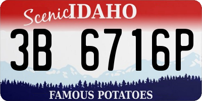 ID license plate 3B6716P
