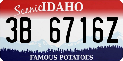 ID license plate 3B6716Z