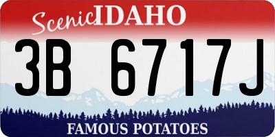 ID license plate 3B6717J