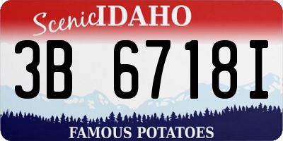 ID license plate 3B6718I
