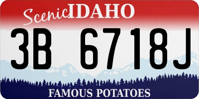 ID license plate 3B6718J