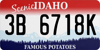 ID license plate 3B6718K
