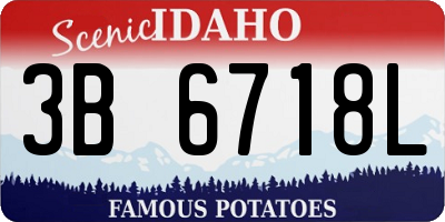 ID license plate 3B6718L
