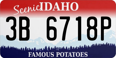 ID license plate 3B6718P