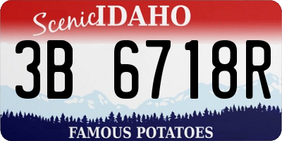 ID license plate 3B6718R