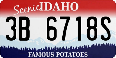 ID license plate 3B6718S