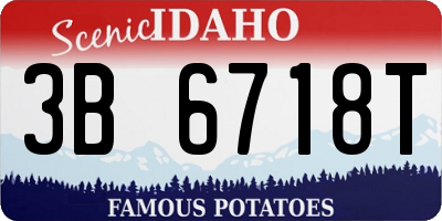 ID license plate 3B6718T