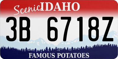 ID license plate 3B6718Z