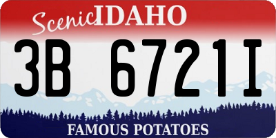 ID license plate 3B6721I