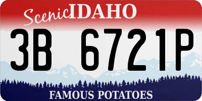 ID license plate 3B6721P