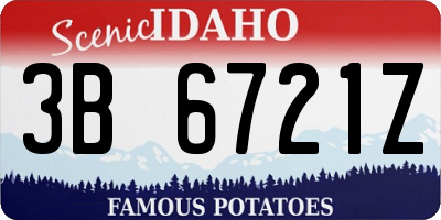 ID license plate 3B6721Z