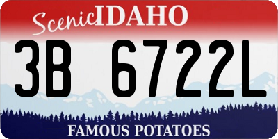 ID license plate 3B6722L