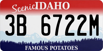 ID license plate 3B6722M