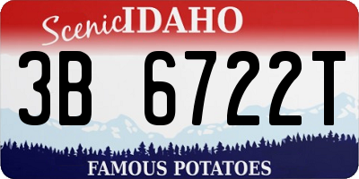 ID license plate 3B6722T