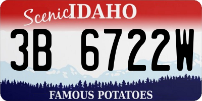 ID license plate 3B6722W