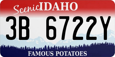 ID license plate 3B6722Y