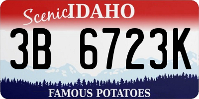 ID license plate 3B6723K