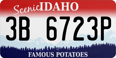 ID license plate 3B6723P