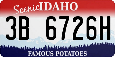 ID license plate 3B6726H