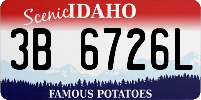 ID license plate 3B6726L
