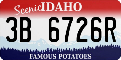 ID license plate 3B6726R
