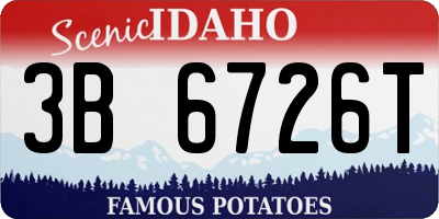 ID license plate 3B6726T