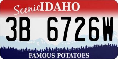 ID license plate 3B6726W