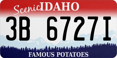 ID license plate 3B6727I