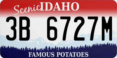 ID license plate 3B6727M