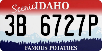 ID license plate 3B6727P