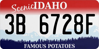 ID license plate 3B6728F