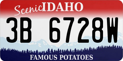 ID license plate 3B6728W