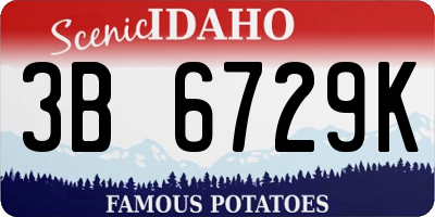 ID license plate 3B6729K