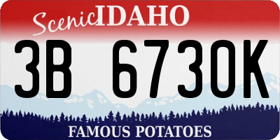 ID license plate 3B6730K