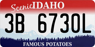 ID license plate 3B6730L