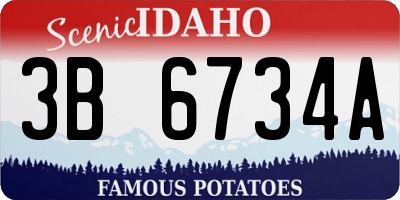 ID license plate 3B6734A