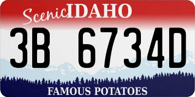 ID license plate 3B6734D