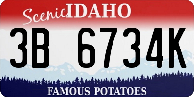 ID license plate 3B6734K