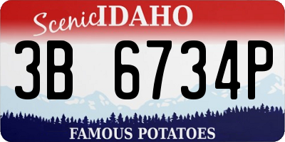 ID license plate 3B6734P
