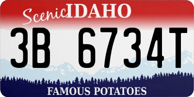 ID license plate 3B6734T