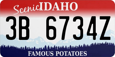 ID license plate 3B6734Z