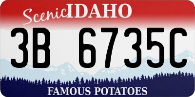 ID license plate 3B6735C